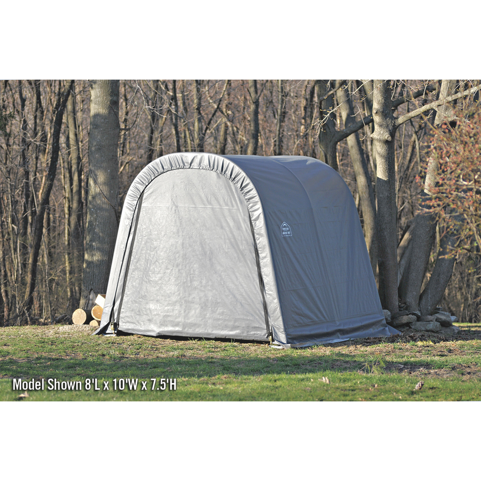 ShelterLogic Ultra Shed, Round Style, 12Ft.L x 8Ft.W x 8Ft.H, Model# 76813